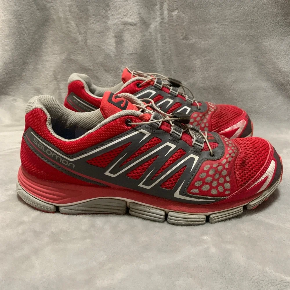 Salomon XR Crossmax Neutral Trail Running Shoes Red Grey Womens Size 10 Flaw